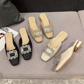 Pantuflas Muller de primavera para mujer con puntera abierta